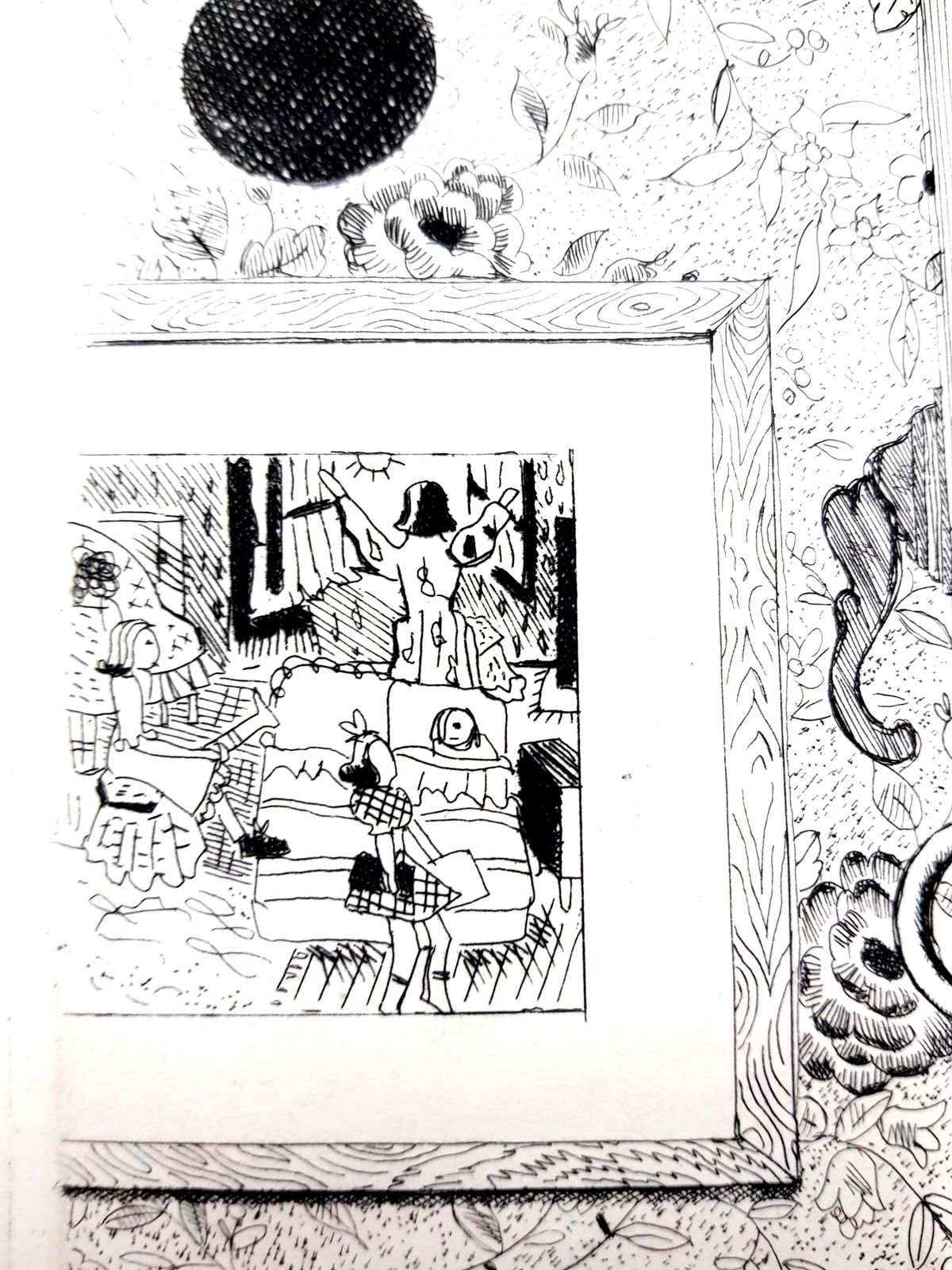 Jacques Maretjacques Maret   Dreamy Desk   Original Etching1946 photo vinterior