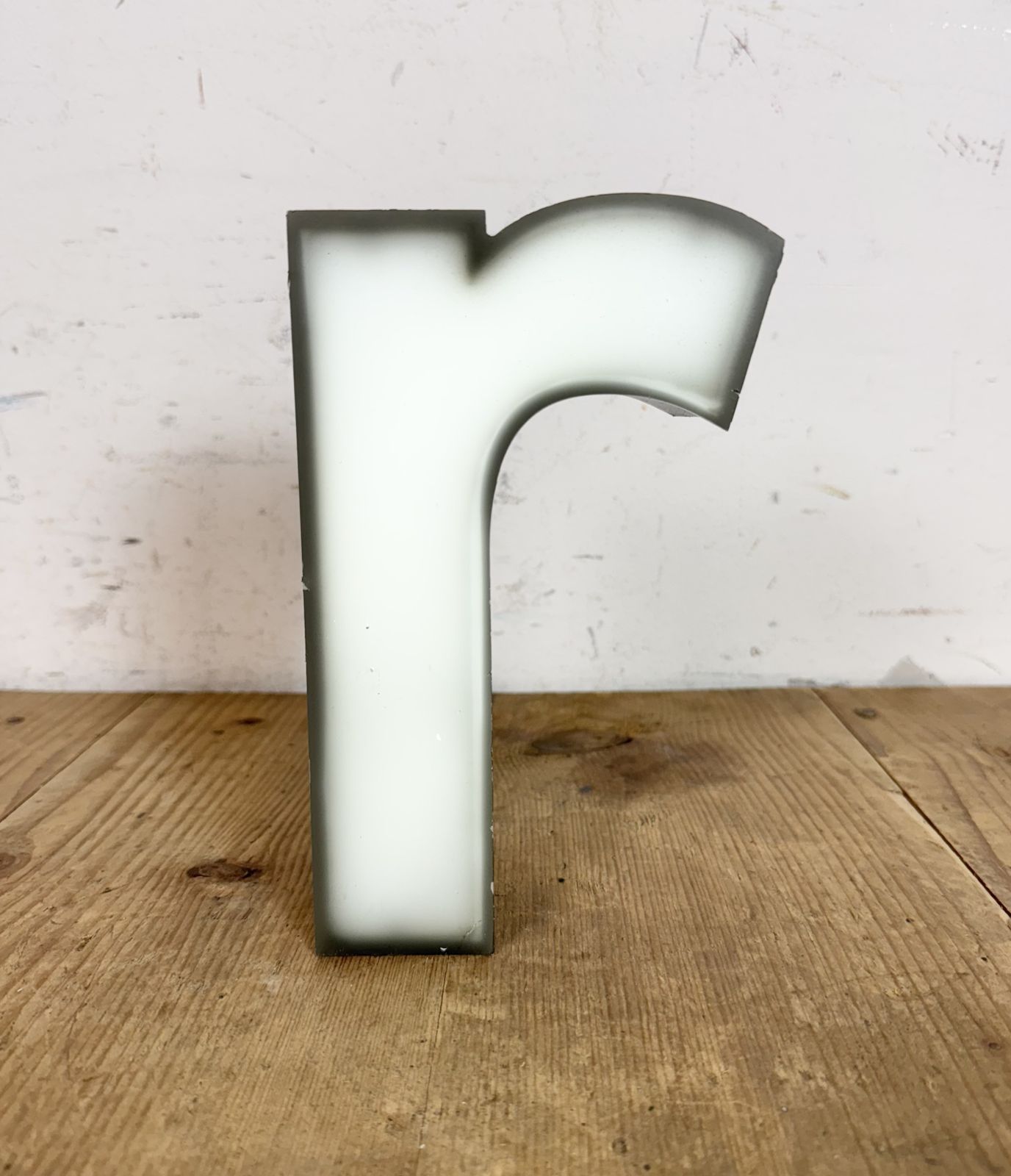 Vintage Grey Illuminated Letter R , 1970s photo Home Decor