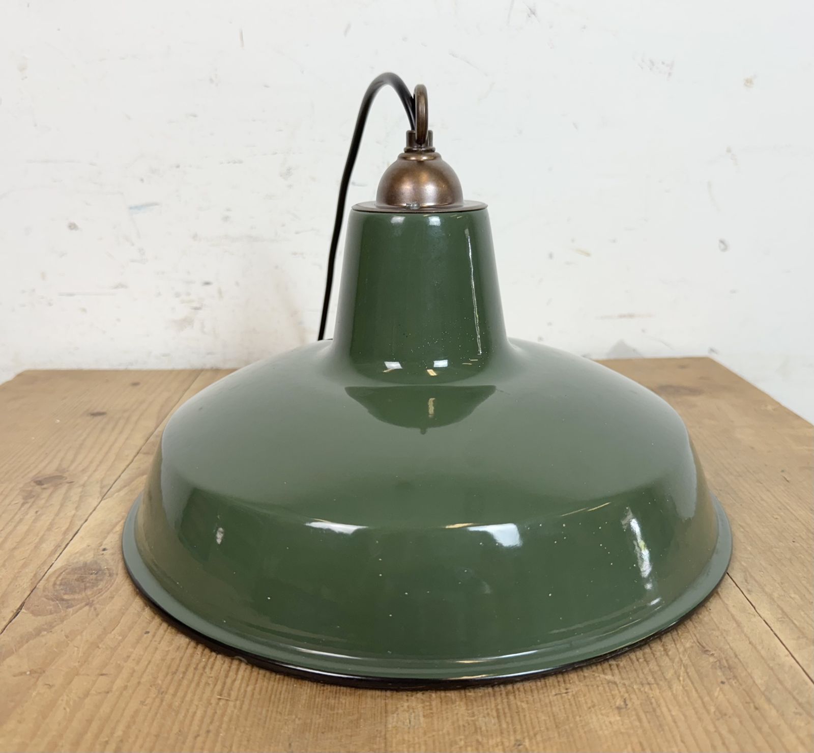 Industrial Green Enamel Factory Pendant Lamp From Multi Electrical Co., 1960s, 3x photo 219.0