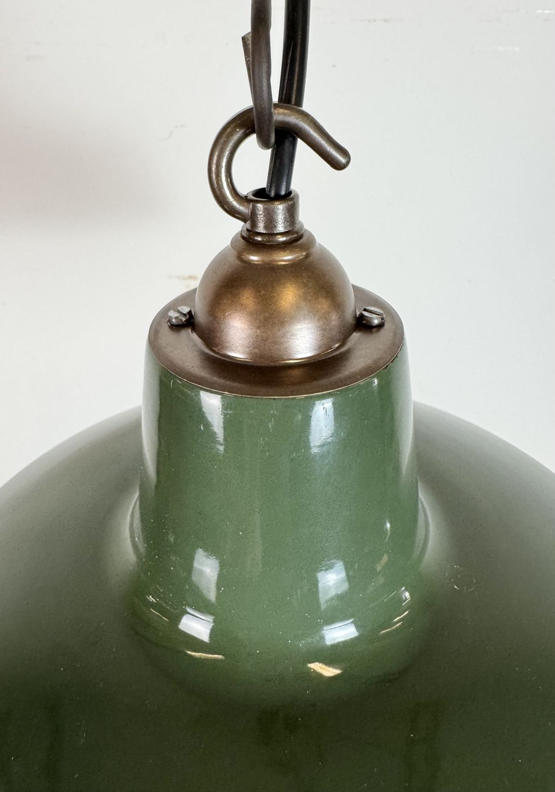 photo furniture Industrial Green Enamel Factory Pendant Lamp From Multi Electrical Co., 1960s, 3x