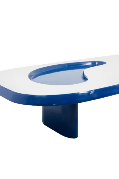 Organically Shaped Coffee Table In Aluminum And Lacquer. Contemporary. photo vinterior