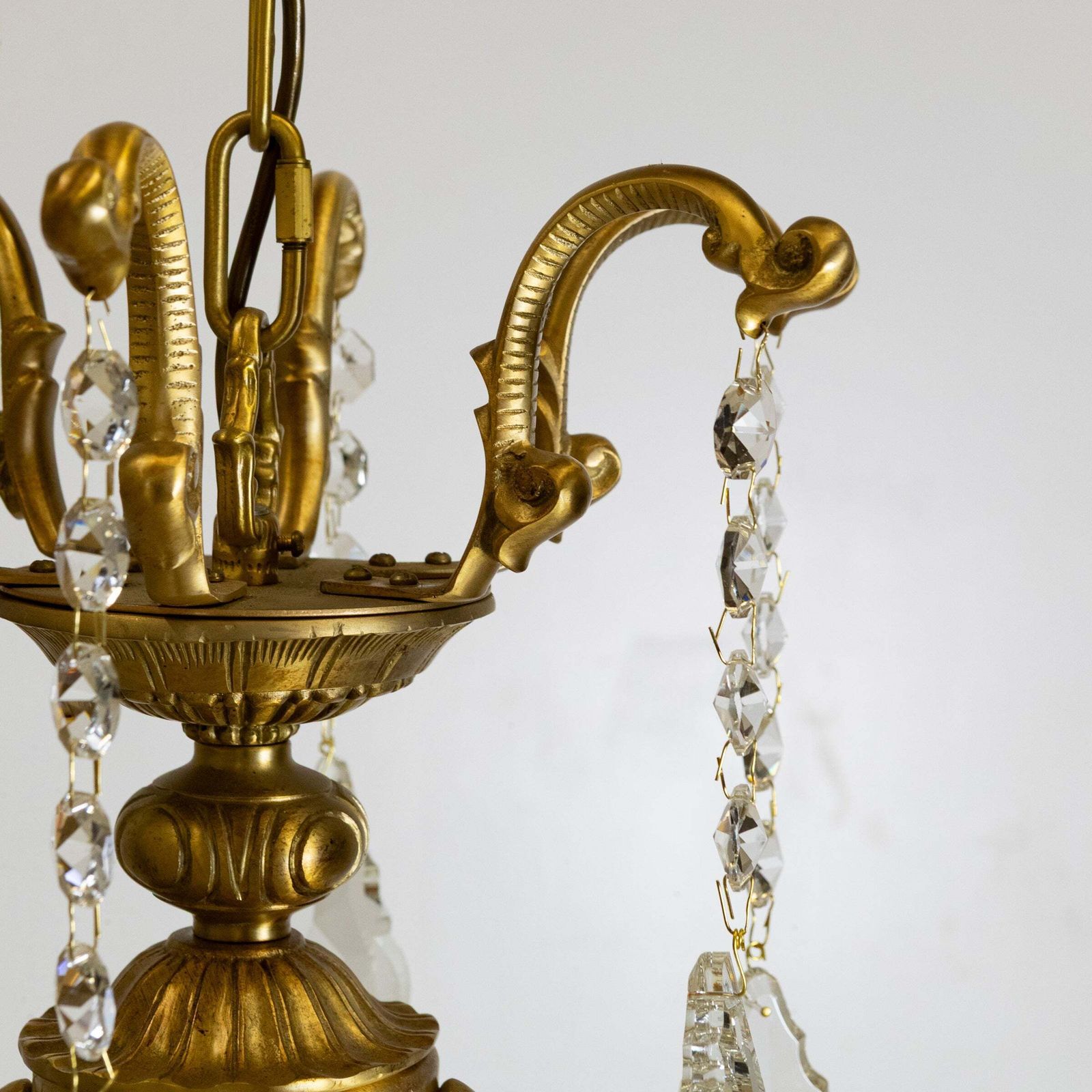 Large French Antique Gilt Birdcage And Crystal Chandelier | 12 Arm photo vinterior