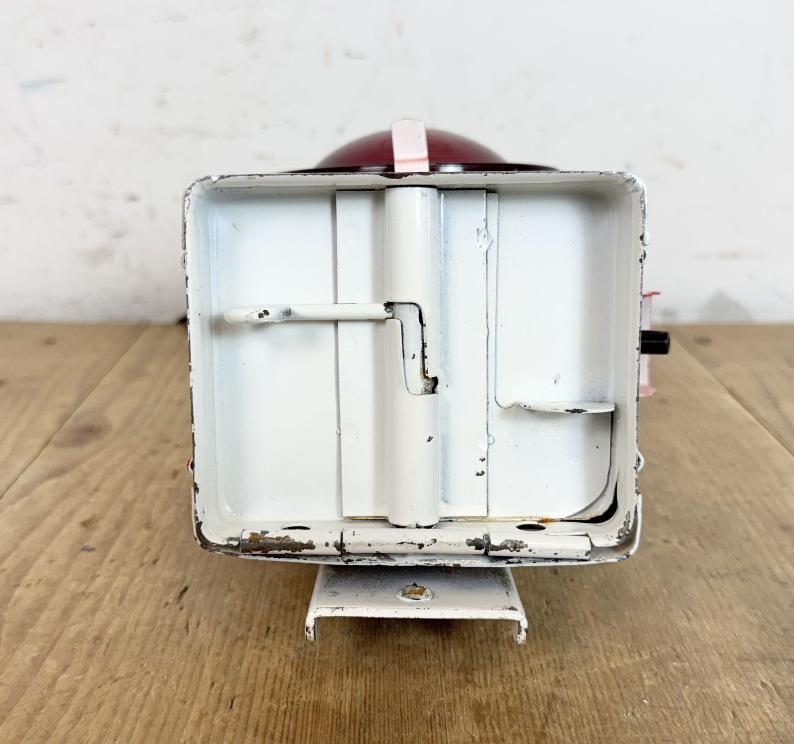 Industrial Red Railway Lantern, 1980s photo Lighting