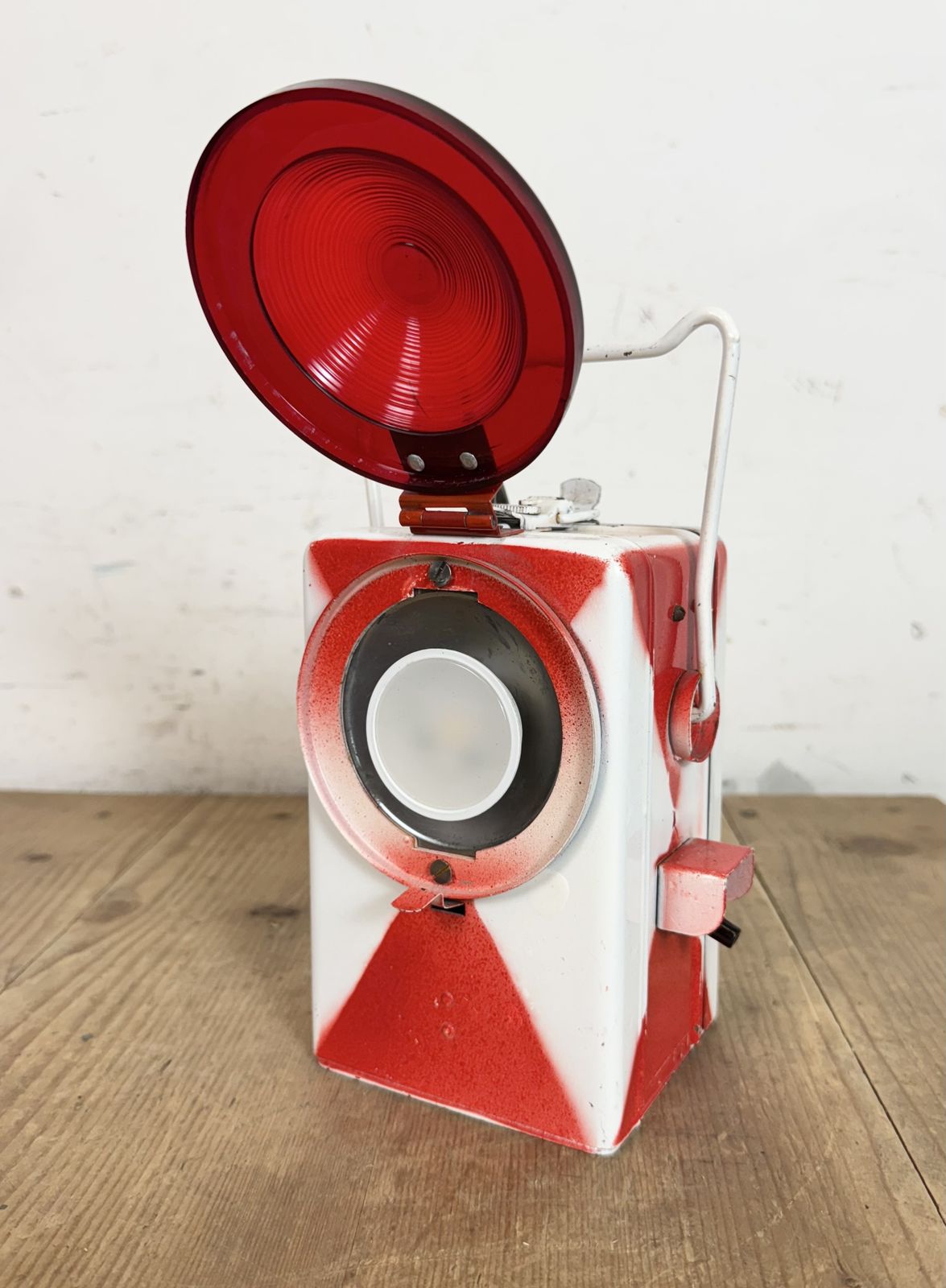 179.0 Industrial Red Railway Lantern, 1980s photo