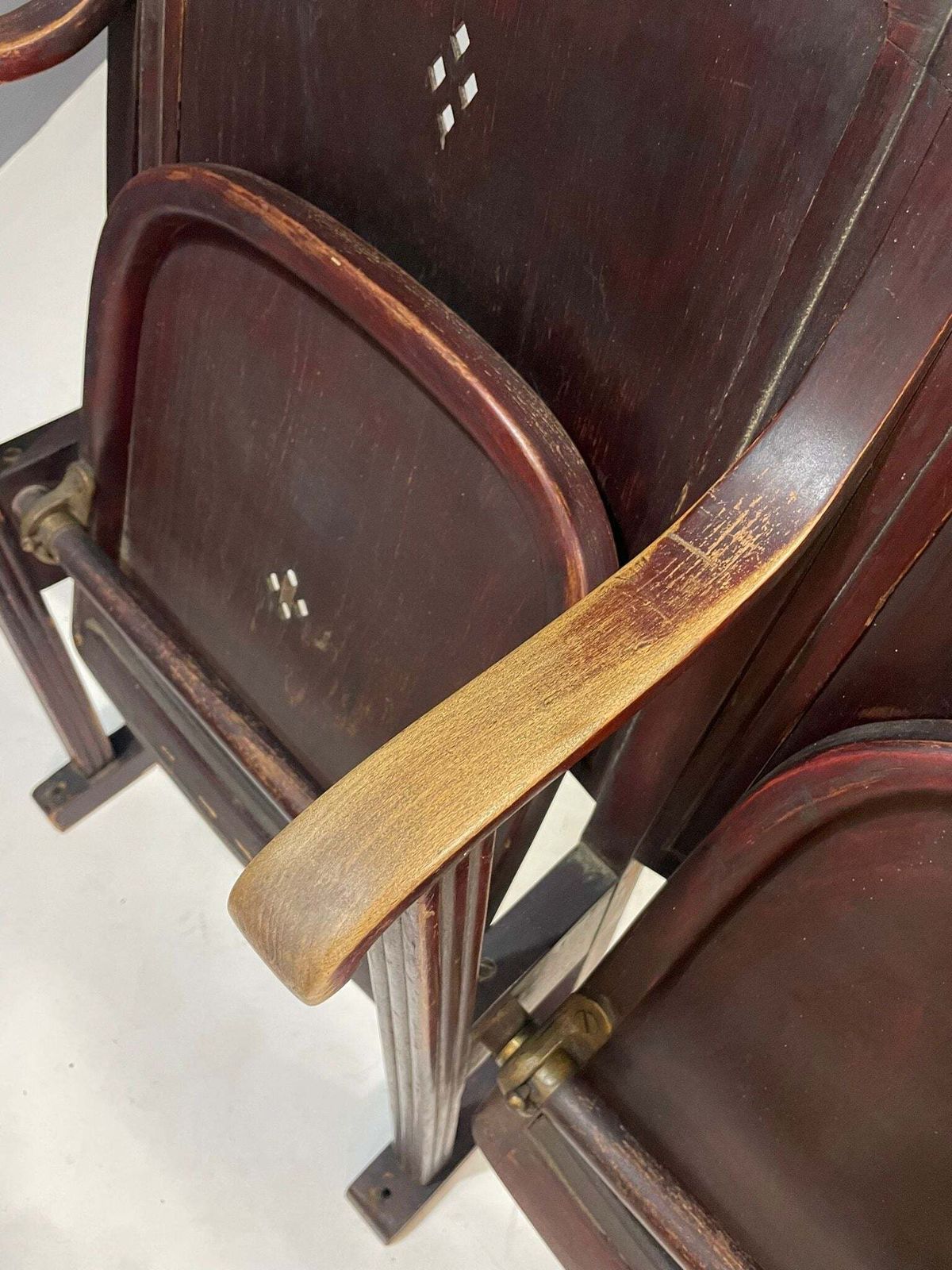 photo vinterior Pair Of Vintage Cinema Chairs, Czechoslovakia, 1970s, Bent Plywood & Veneer