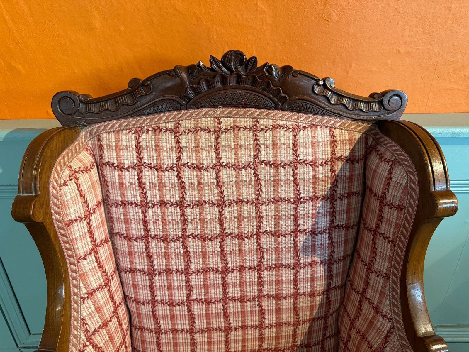 Vintage French Wingback Armchair In Louis XV Style photo vinterior