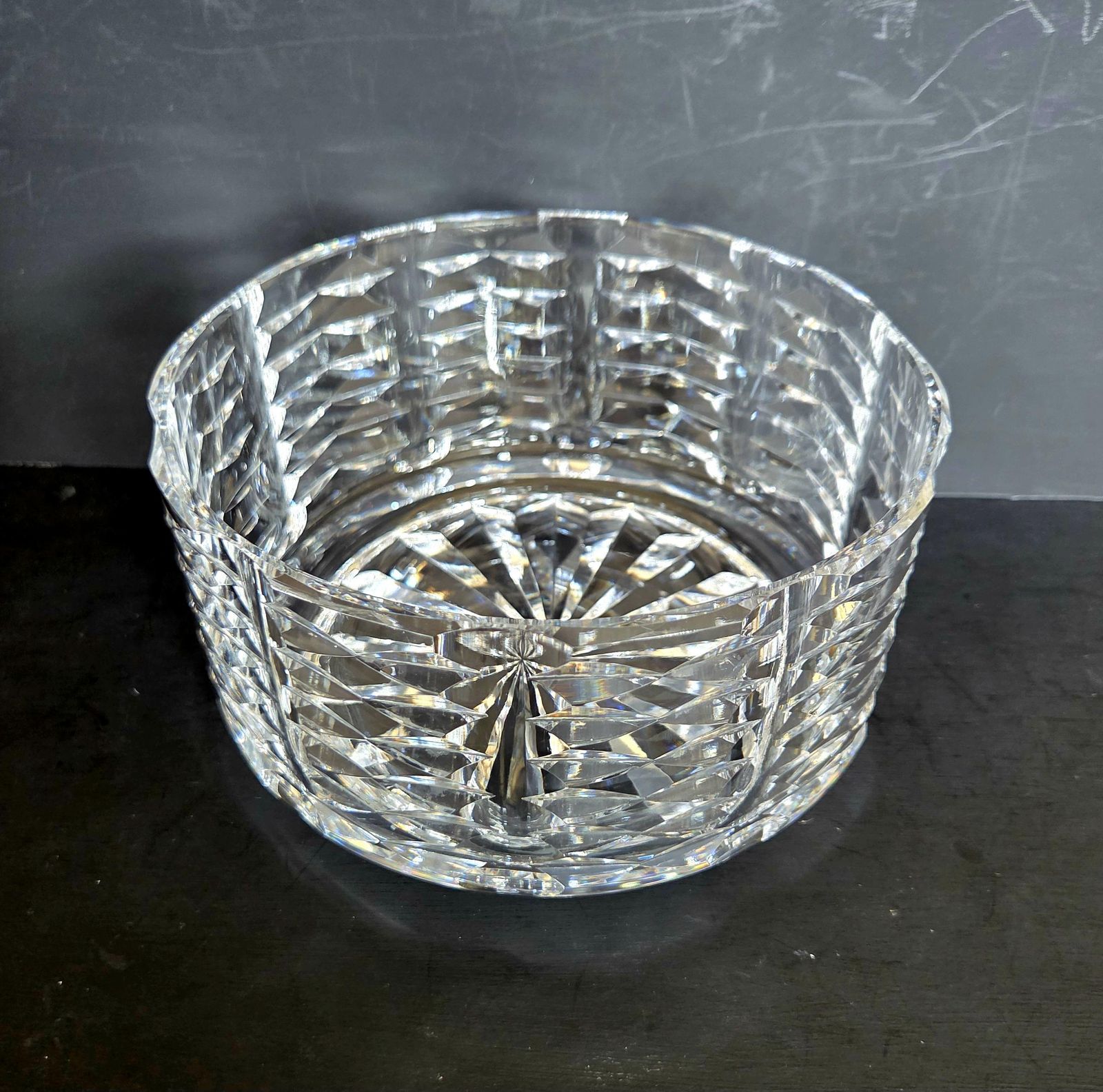 A Vintage Waterford Crystal 7 Inch Art Deco Prismatic Cut Bowl, 1980s photo 75.0