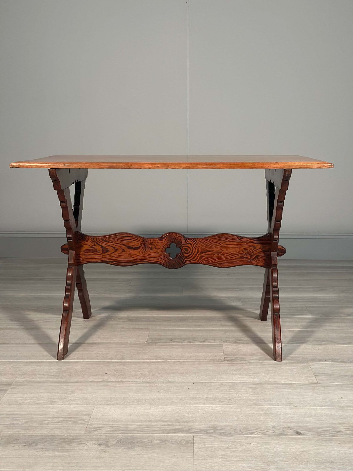 Ecclesiastical Pitch Pine Writing Table C.1910 photo Furniture