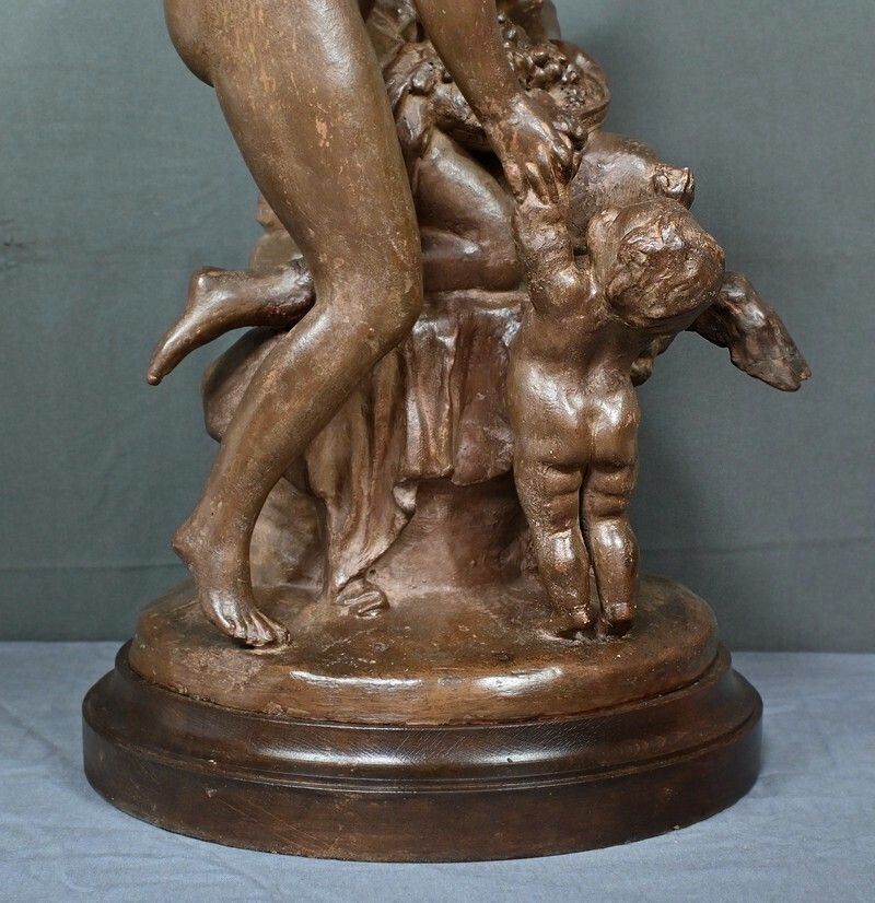 photo vintage Terracotta Sculpture “The Faun Family” After Clodion – Late 19th Century