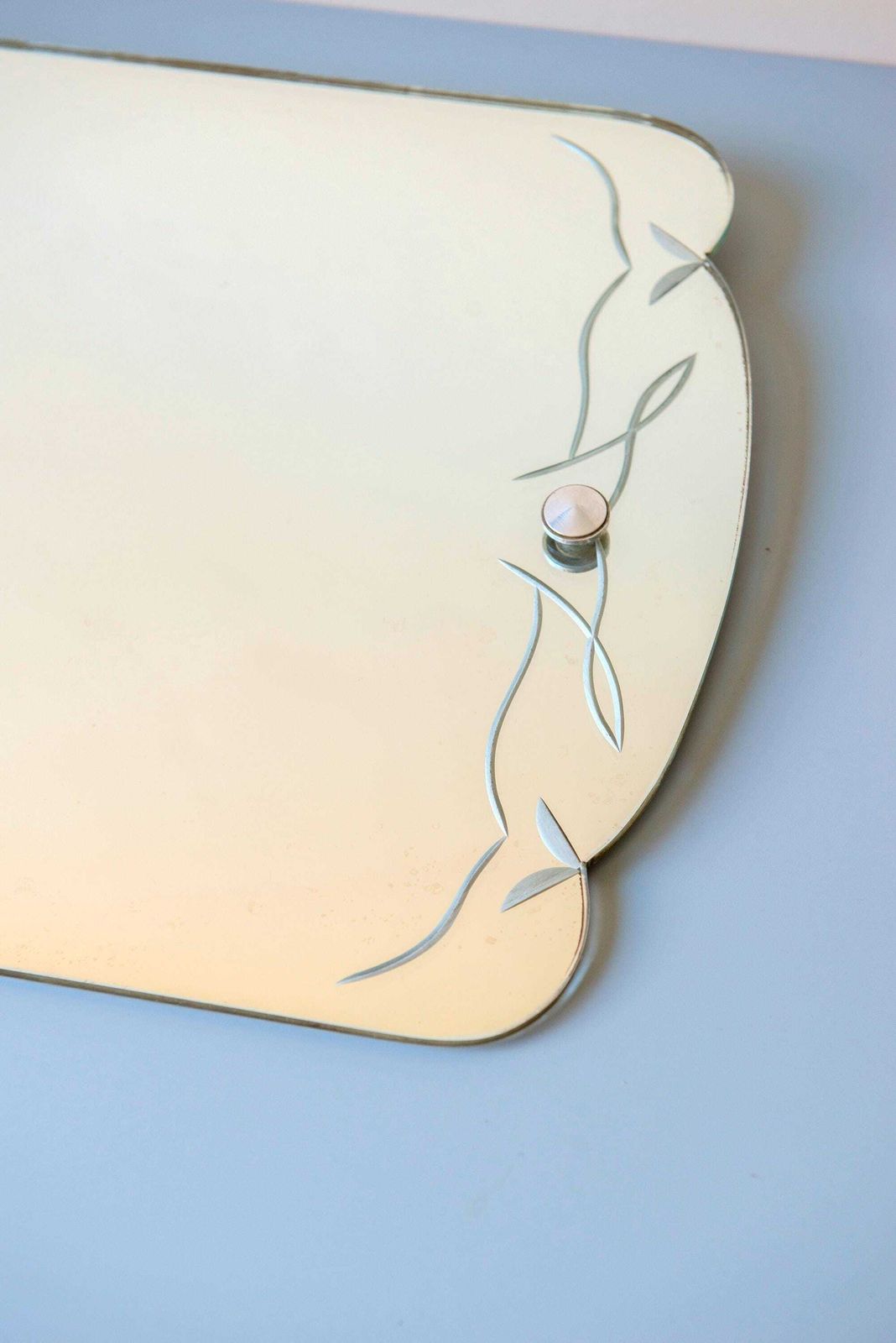 Miroir mural horizontal Art déco d'époque, sans cadre, verre gravé, miroir de cheminée, décoration rustique photo buy