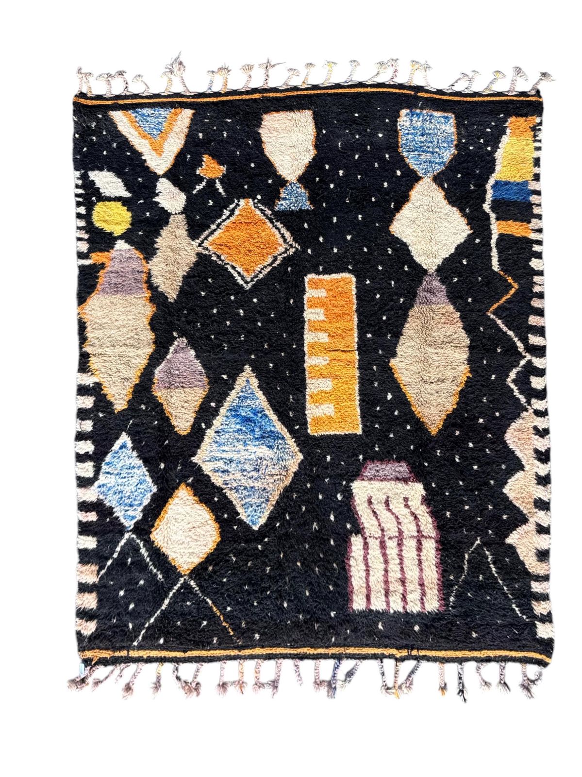 Moroccan Berber Black Wool Rug 200x280 Cm – Black Abstract Tribal Carpet – Handmade Boho Decor – Moroccan Carpet For Living Room photo furniture