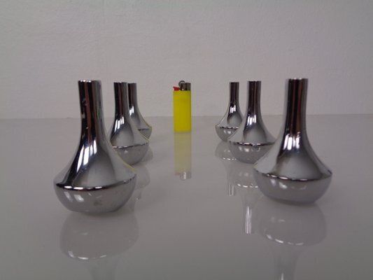 Chrome Plated Candleholders By Quist, Germany, 1960s, Set Of 6 photo vinterior