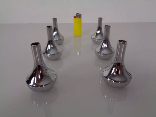 photo furniture Chrome Plated Candleholders By Quist, Germany, 1960s, Set Of 6
