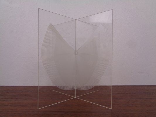German Wing Object Sculpture In Acrylic Glass By Heinz Mack, 1980