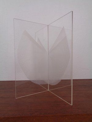 German Wing Object Sculpture In Acrylic Glass By Heinz Mack, 1980 photo vintage
