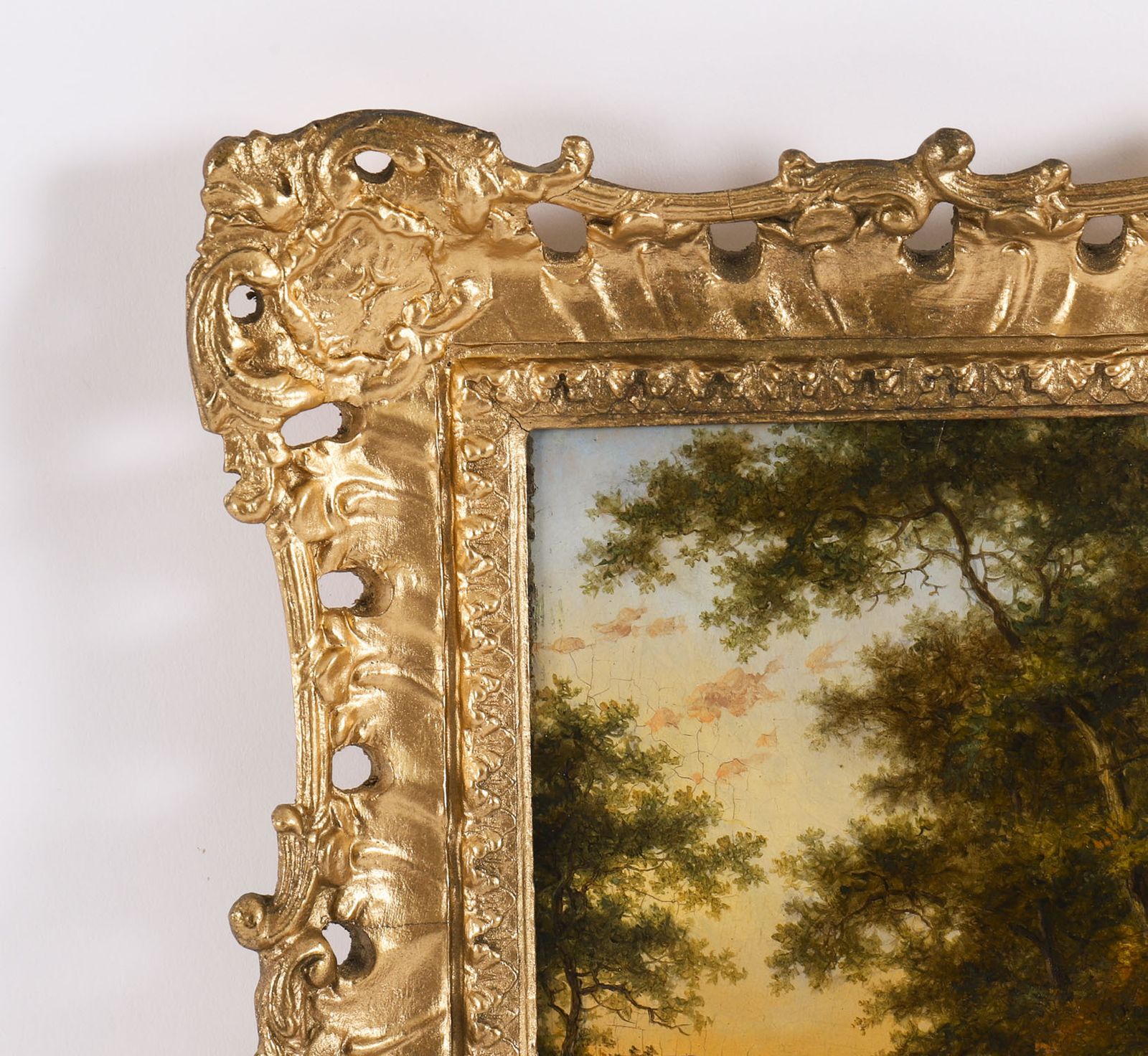 Antique Pair Dutch Forest Scene Oil Paintings By Jan Evert Morel  18th Century photo buy