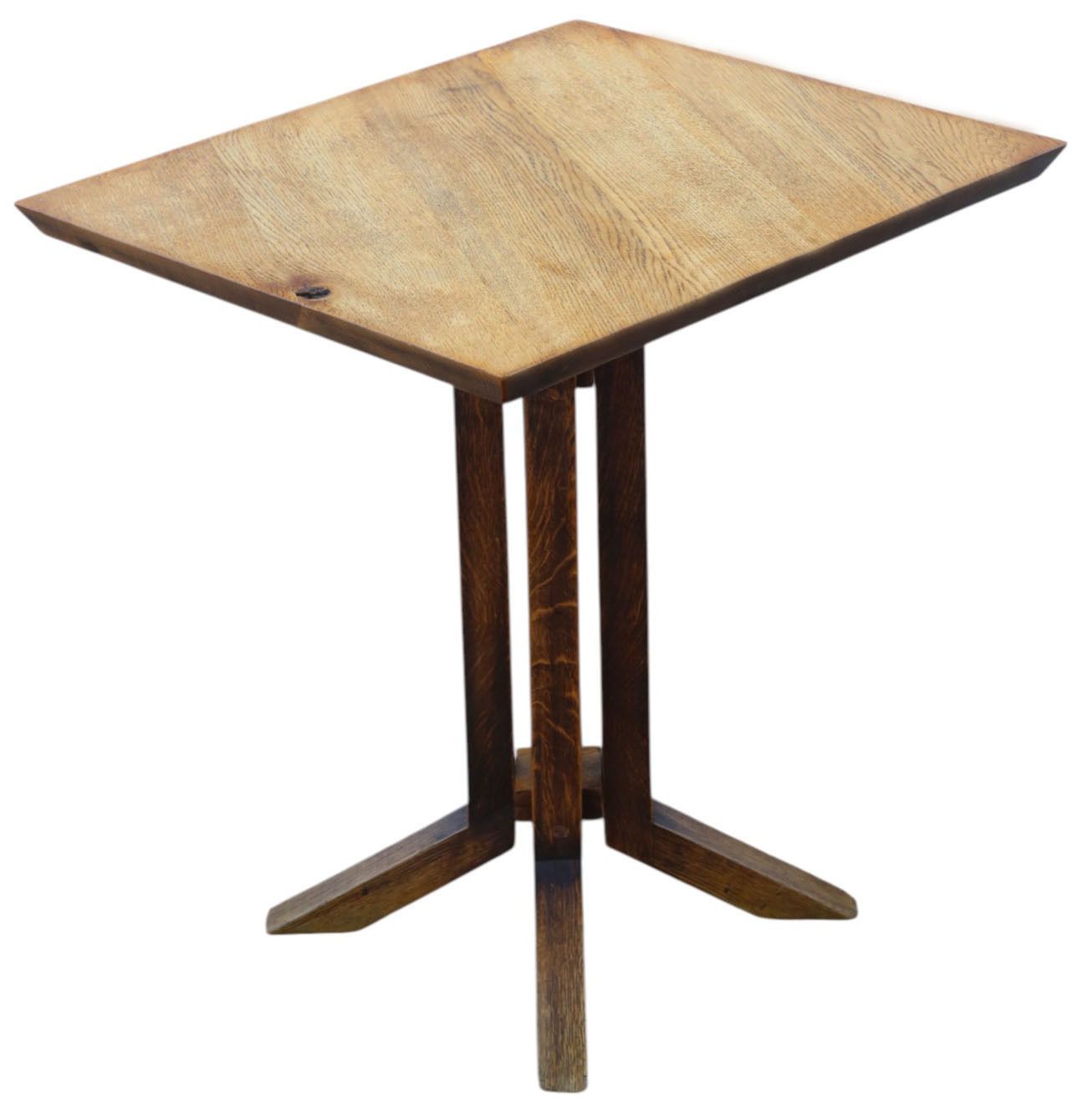 Antique C.1920 Rectangular Oak Occasional Table – Quality Side Or Centre Window Table