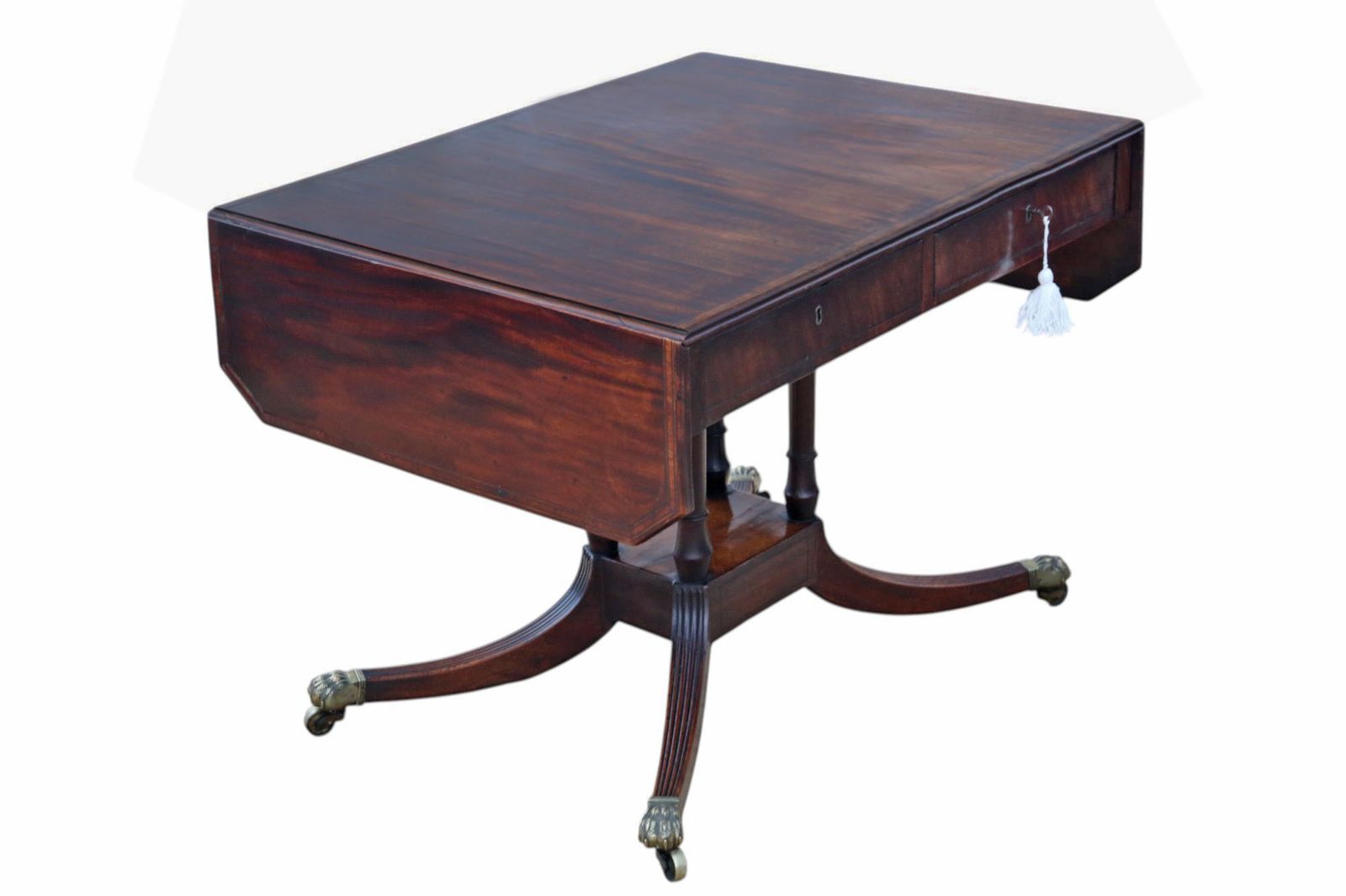 Antique C.1825 Regency Mahogany Pedestal Sofa Or Dining Table – Fine Quality 19th Century Occasional Side Table