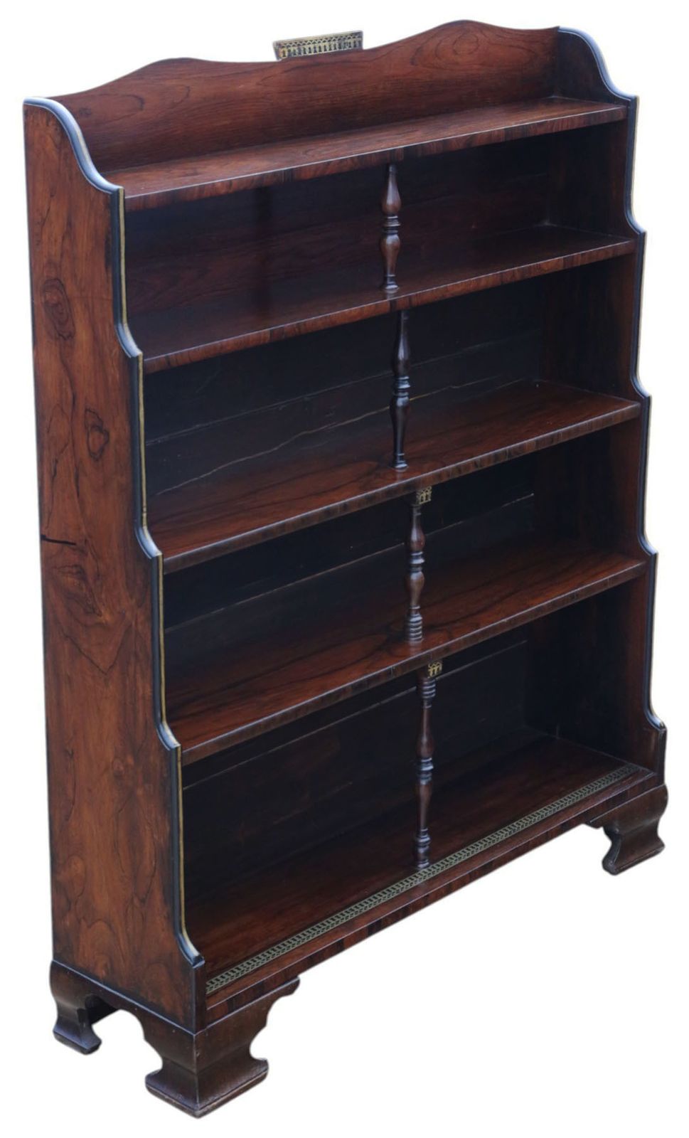 Antique 19th Century Fine Quality Rosewood Waterfall Bookcase Wall Shelves photo furniture