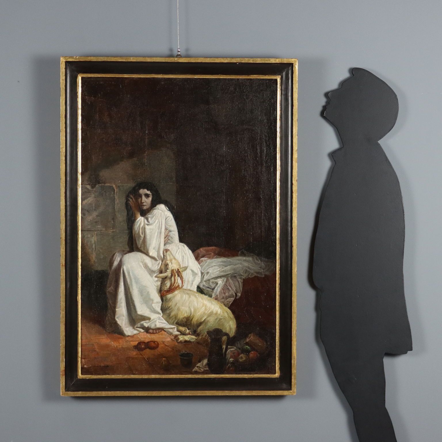 Esmeralda In The Tower Of Notre Dame Antique Painting XIX Century photo furniture