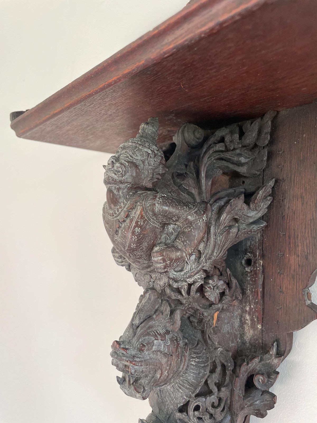 A Beautifully Carved East Asian Wall Shelf photo vinterior