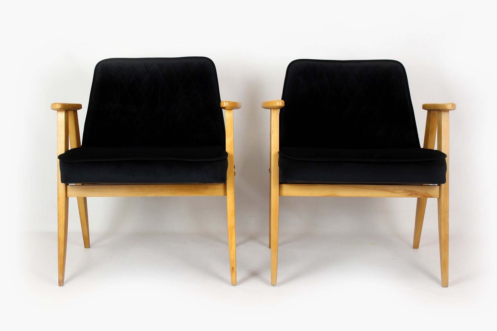 Pair Of Model 366 Armchairs By Józef Chierowski, Restored, Poland, 1960s photo Furniture
