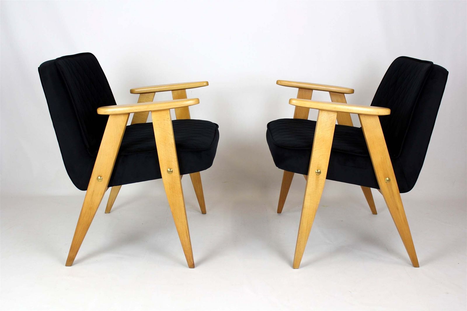 Pair Of Model 366 Armchairs By Józef Chierowski, Restored, Poland, 1960s photo buy