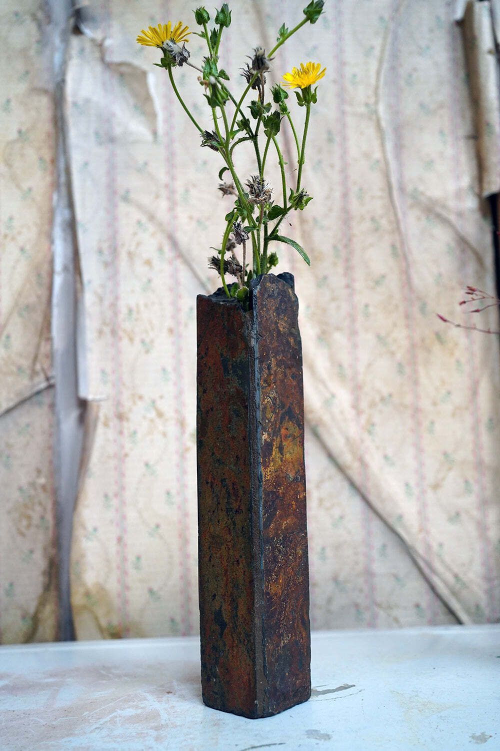 photo furniture A Trio Of Mid 20thc Brutalist Graduating Slate Vases C.1970