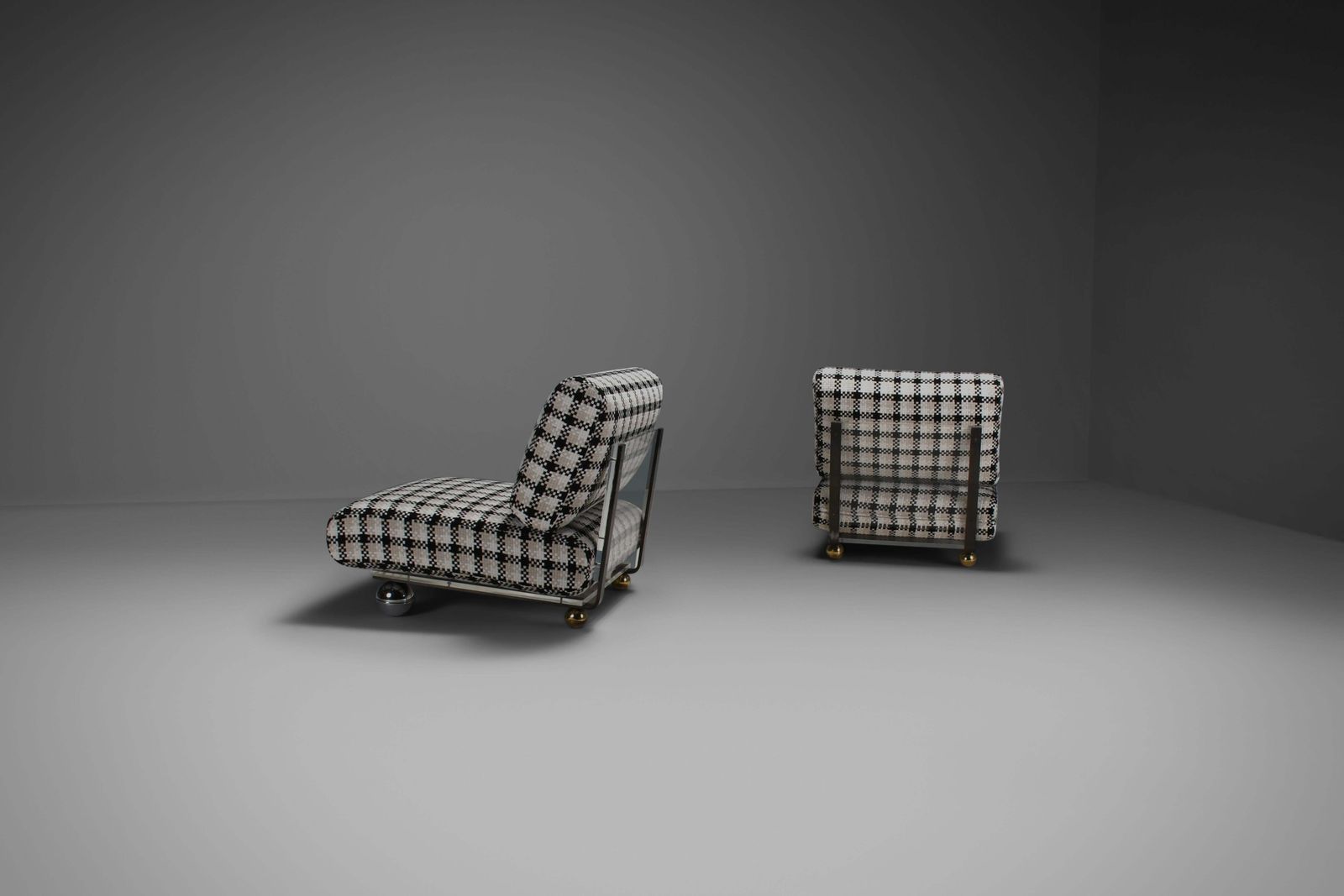 photo buy Set Of Gun Metal And Lucite Chairs By Galerie Maison Et Jardin, Paris, 1970s