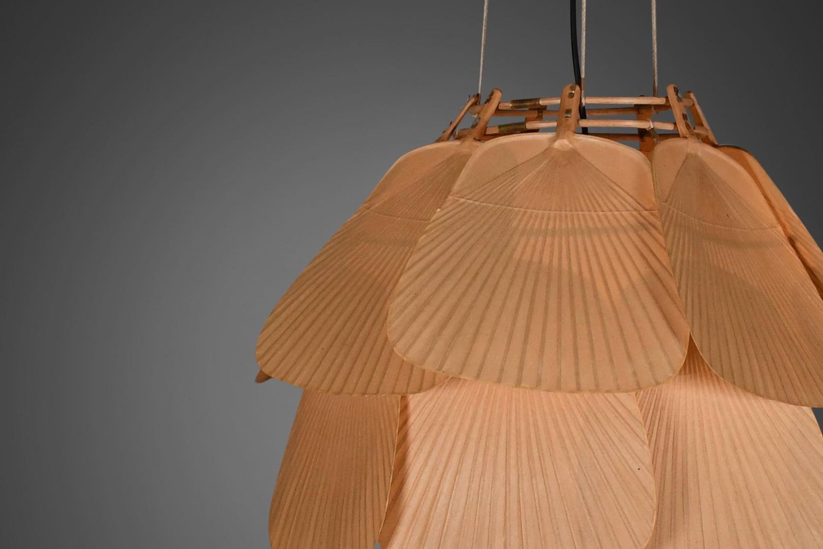 Beautiful Uchiwa ‘Ju Yon’ Chandelier By Ingo Maurer, Germany, 1970s photo furniture