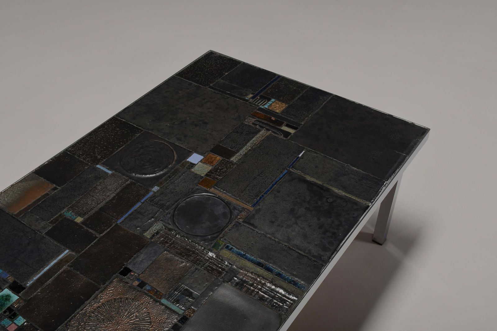 Impressive Brutalist Mosaic Coffee Table By Pia Manu For Amphora, 1960s photo vinterior