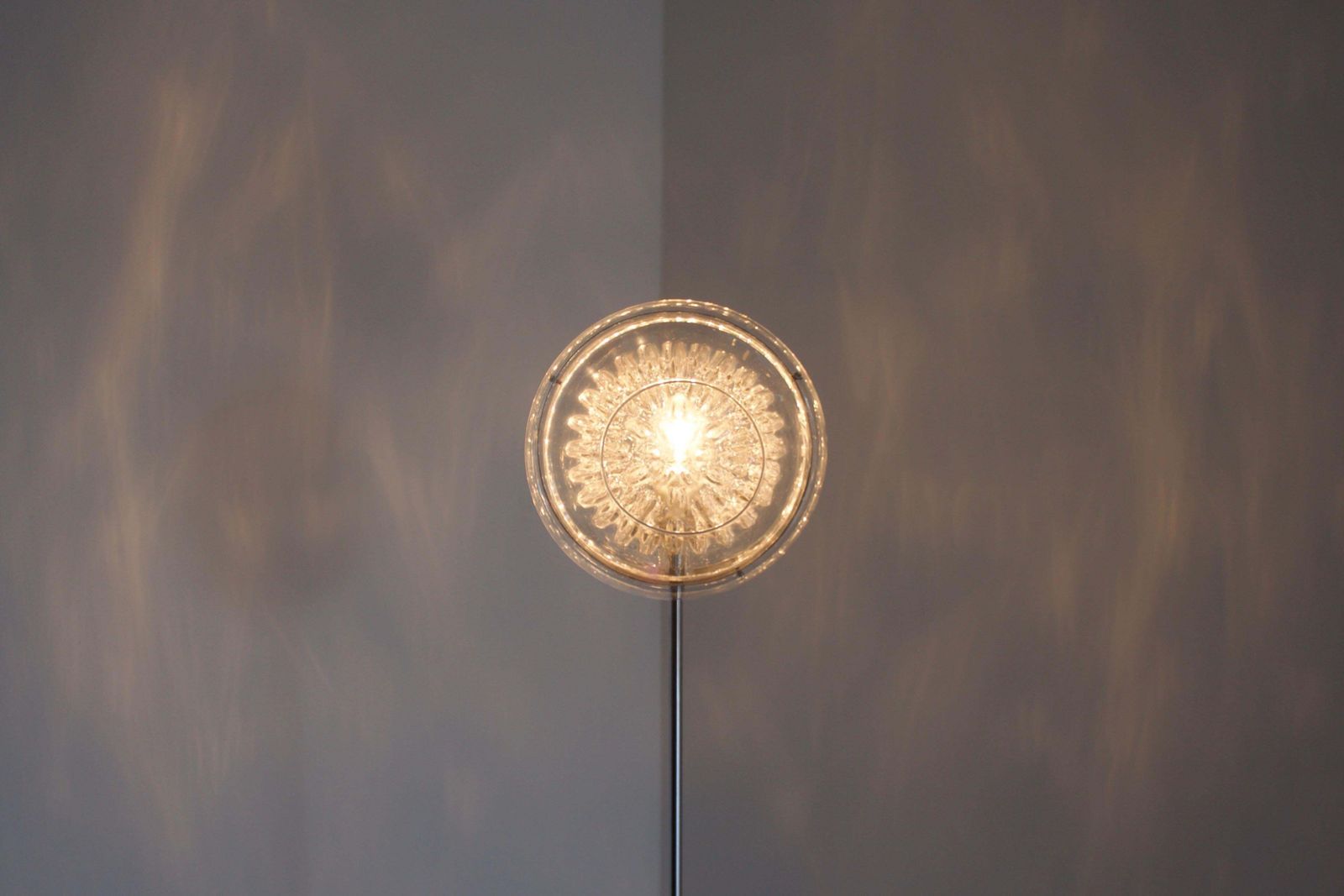 Vintage Italian ‘Eye’ Floor Lamp, Chrome, Murano Glass And Marble, 1970s photo 2092.0