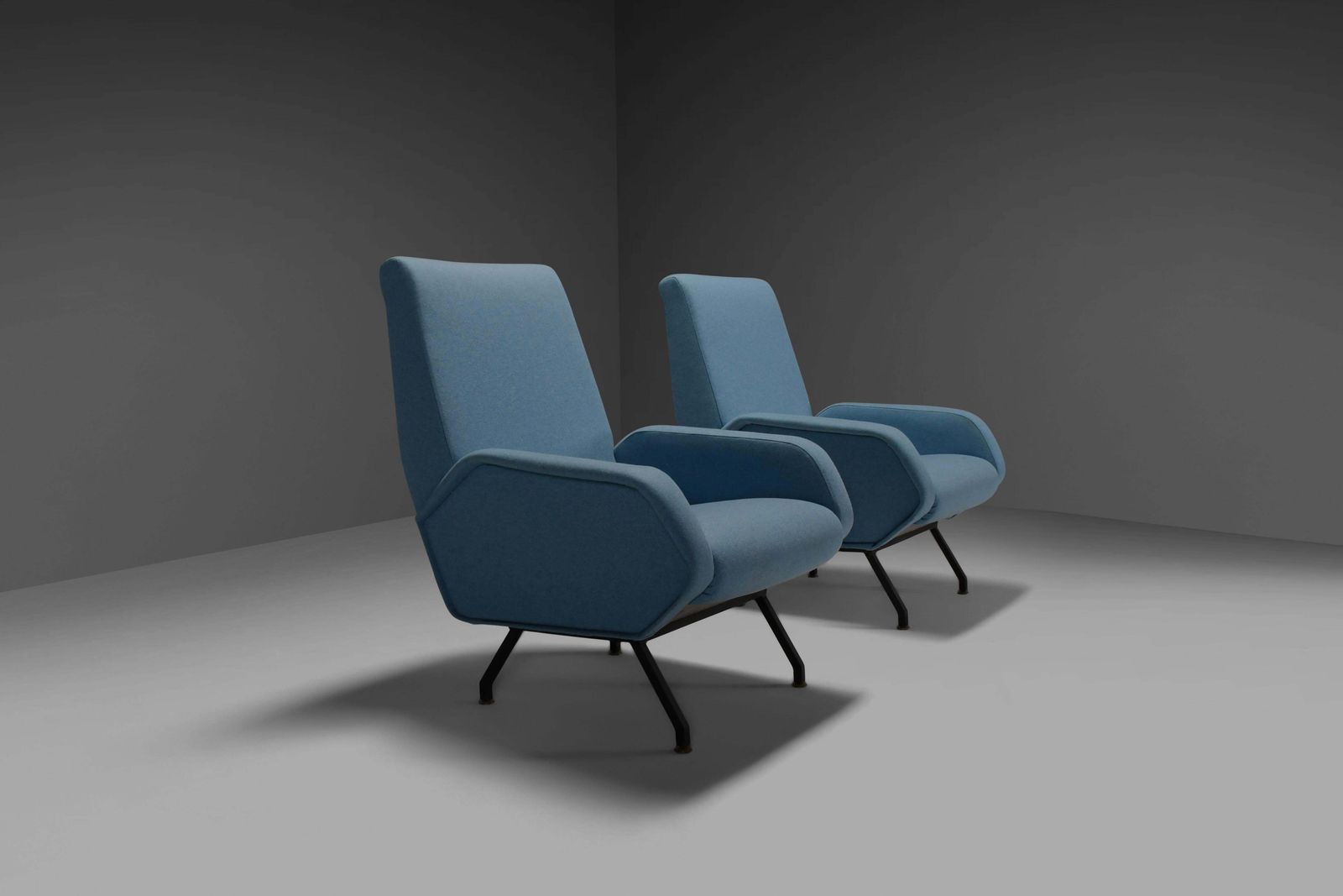 Pair Of Italian Midcentury Lounge Chairs Marco Zanuso Style photo furniture