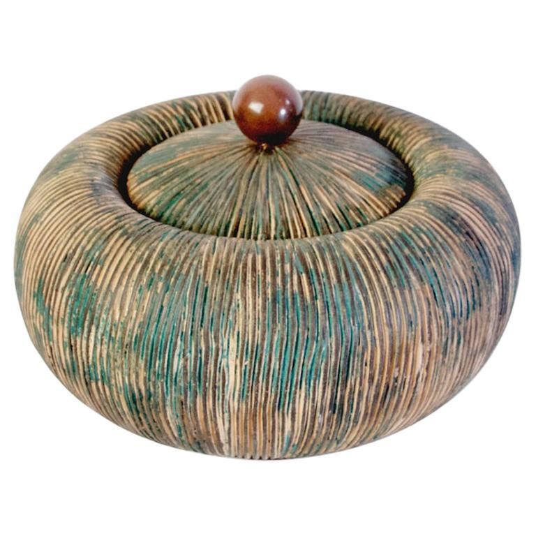 Mid Century Lidded Bowl By Ceramiche Batignani, Italy