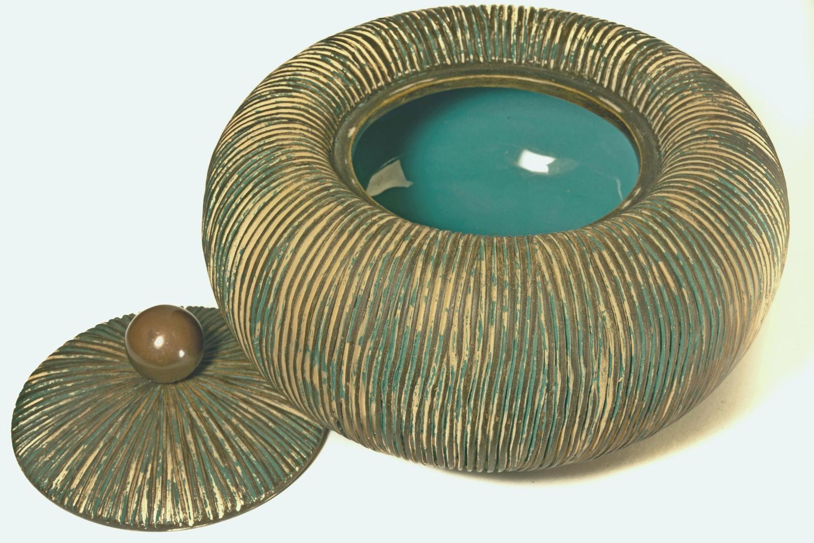 Mid Century Lidded Bowl By Ceramiche Batignani, Italy photo Home Decor
