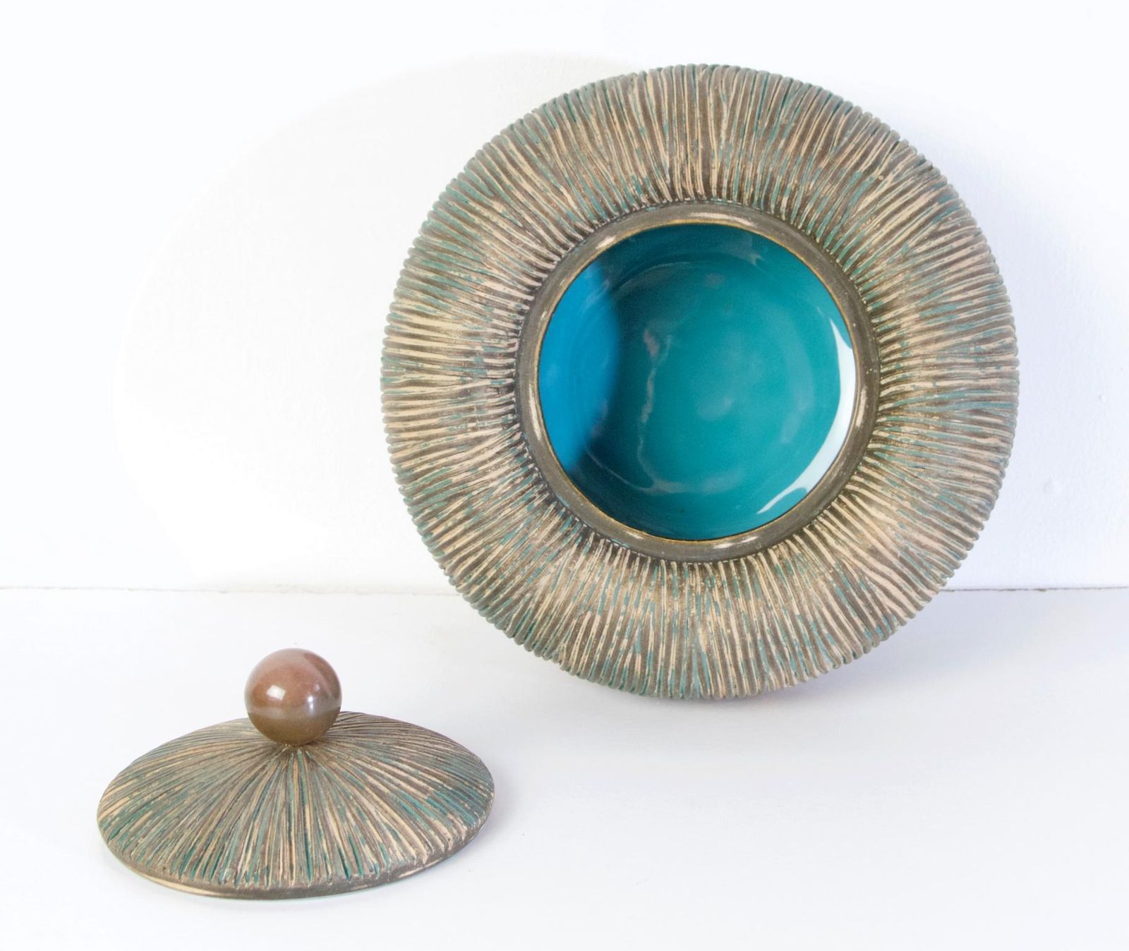 Mid Century Lidded Bowl By Ceramiche Batignani, Italy photo buy