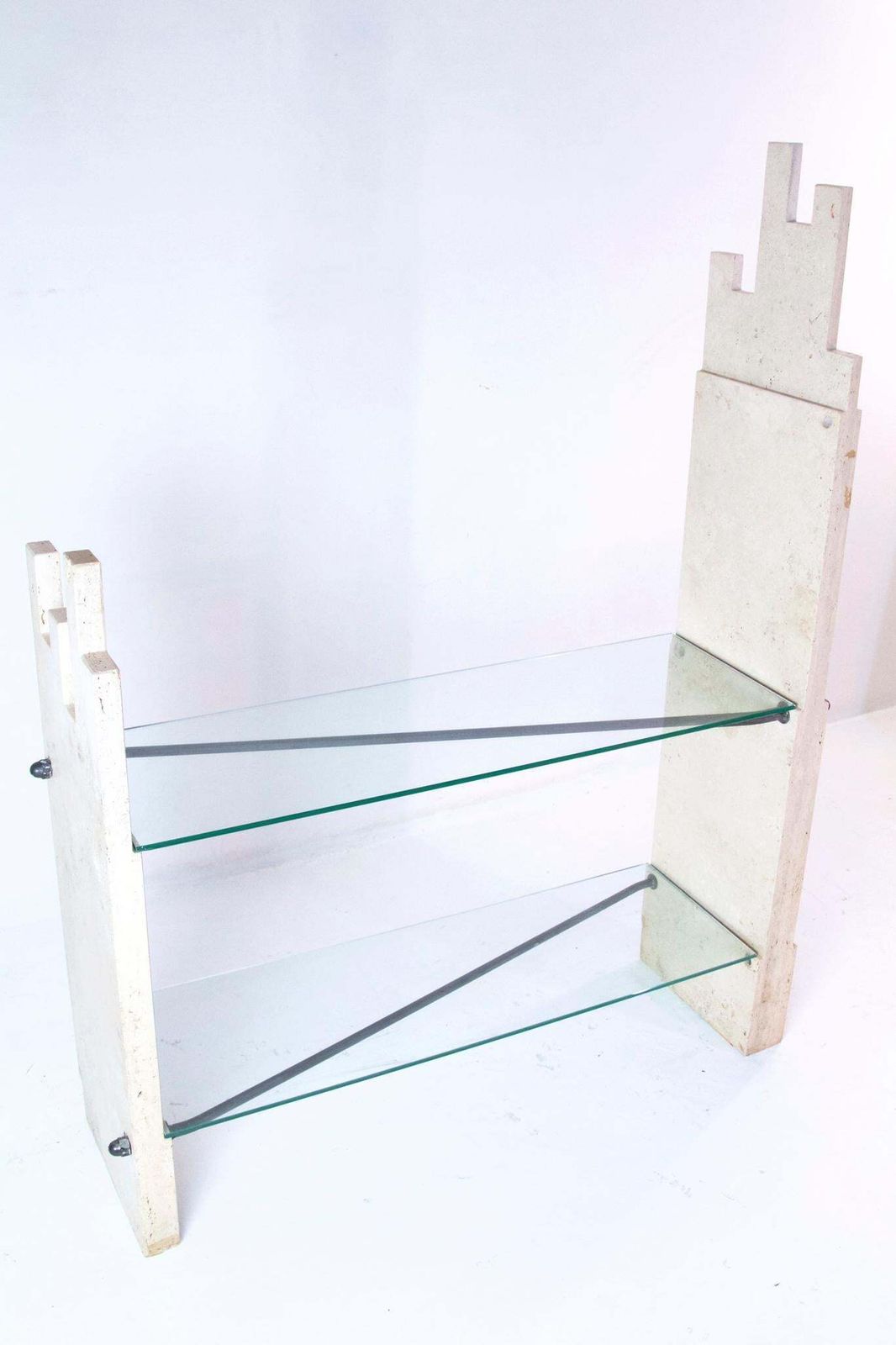 Furniture Sculptural Wall Unit In Travertine, Italy, 1970s photo