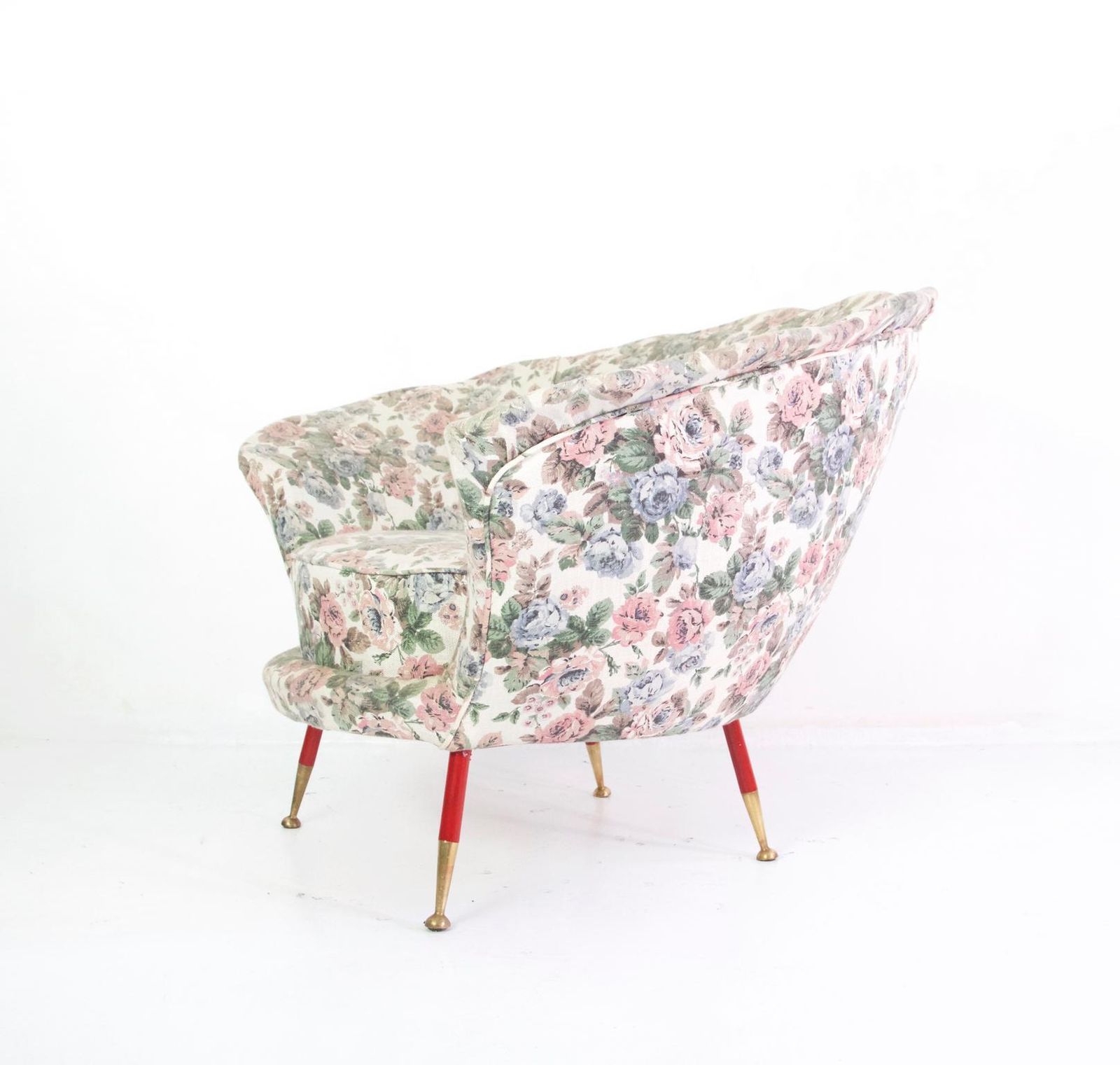 Furniture Pair Of Midcentury Italian Clam Shell Armchairs photo