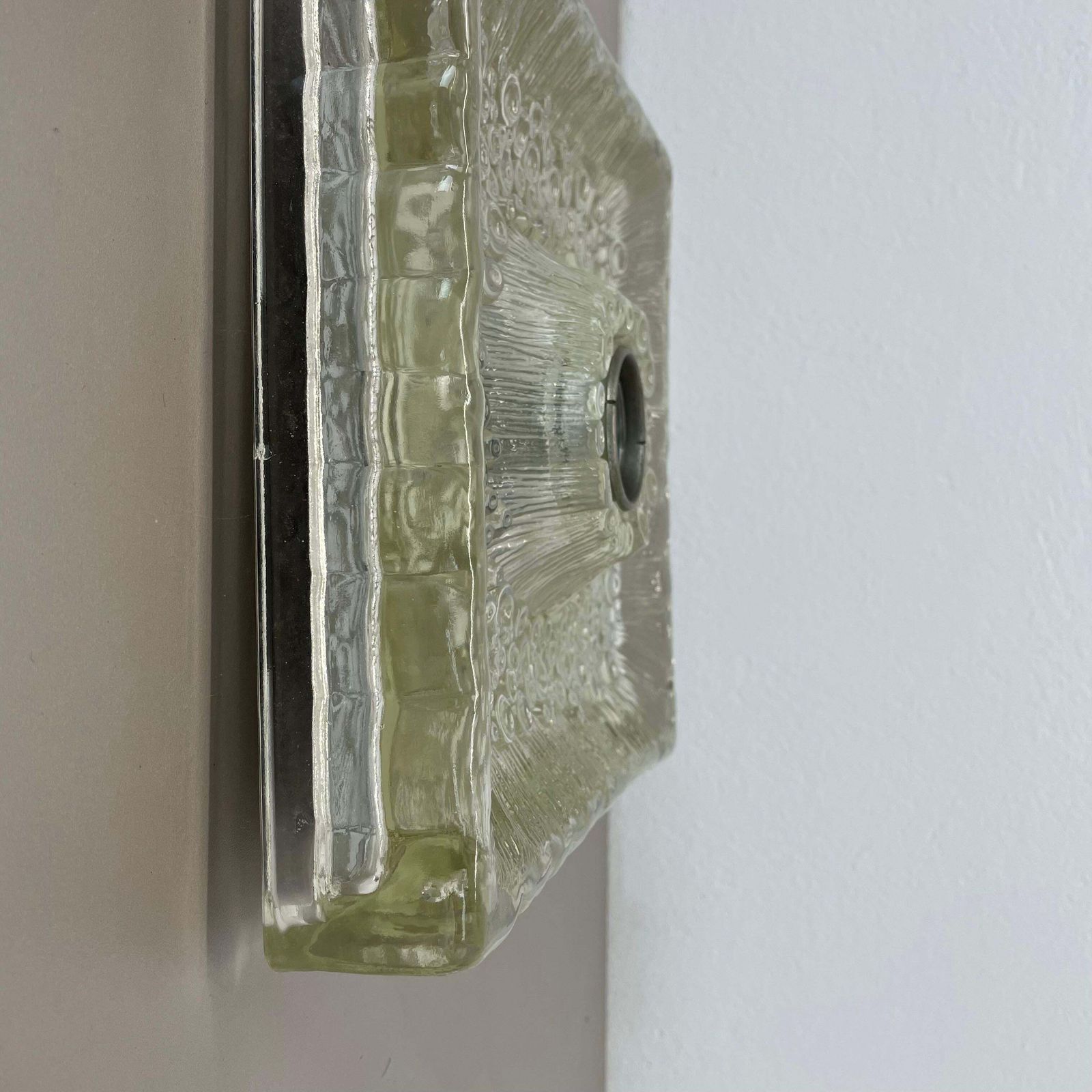 Beautiful Cubic Ice Glass Wall Light Sconce By Hillebrand Lights, Germany, 1970s photo vinterior