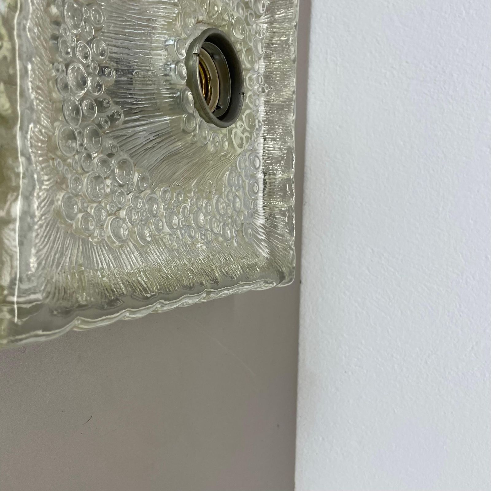 Beautiful Cubic Ice Glass Wall Light Sconce By Hillebrand Lights, Germany, 1970s photo buy