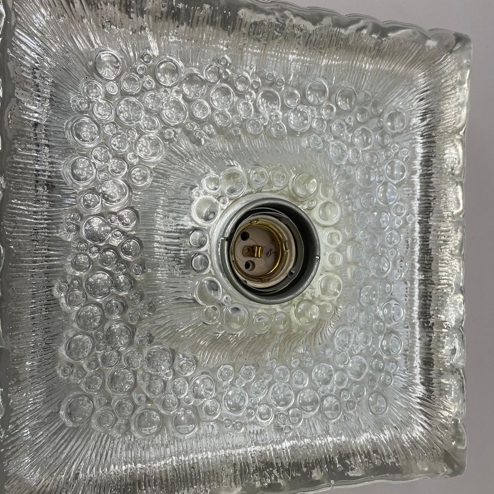 photo for sale Beautiful Cubic Ice Glass Wall Light Sconce By Hillebrand Lights, Germany, 1970s