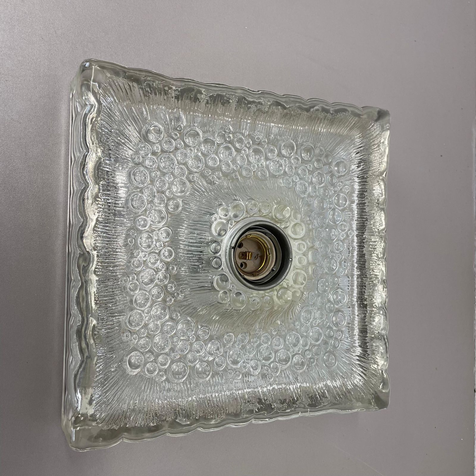 Lighting Beautiful Cubic Ice Glass Wall Light Sconce By Hillebrand Lights, Germany, 1970s photo