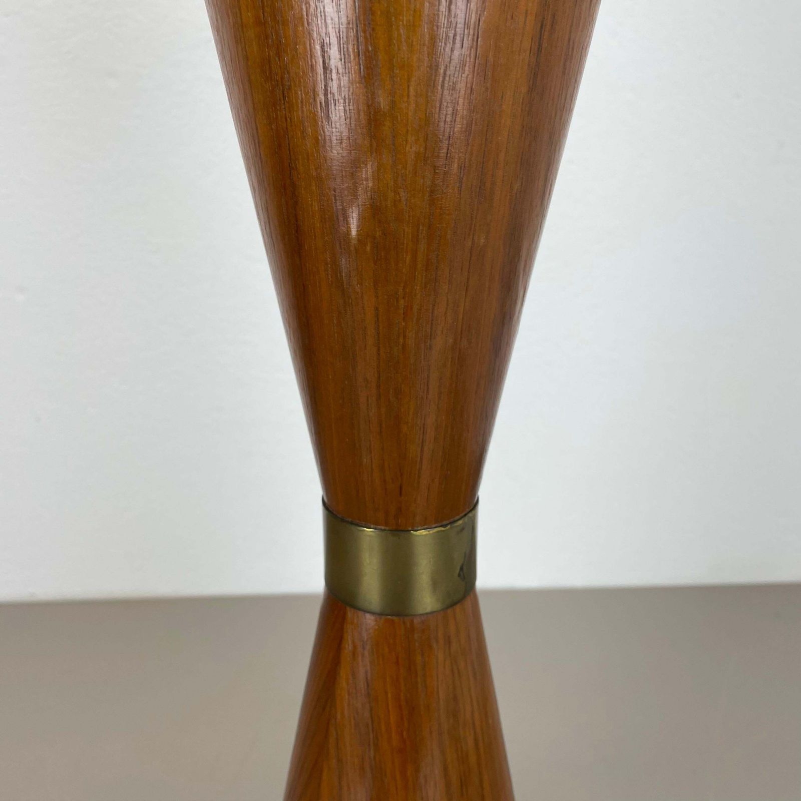 photo for sale 55cm Minimalistic Diabolo Metal And Walnut Plant Stand Element, Italy, 1950s