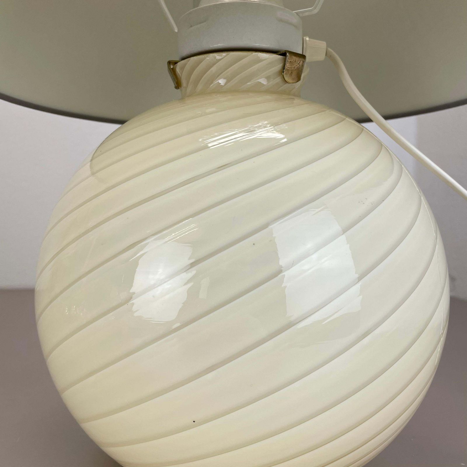 Set Of 2 Ball "Swirl" Murano Glass Table Light By Vetri Murano, Italy, 1970s photo vinterior