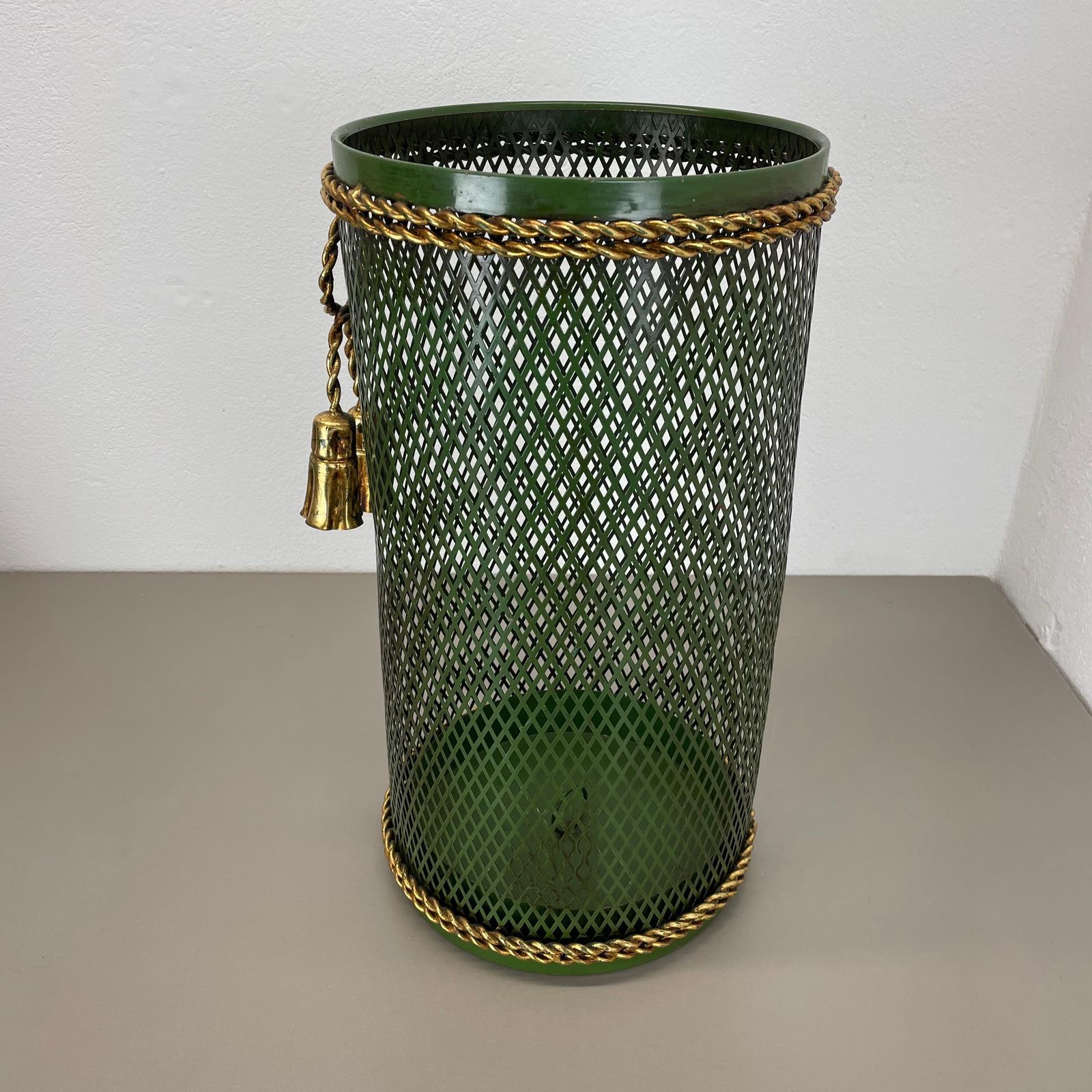 photo vinterior Hollywood Regency Gilded Metal Umbrella Stand By Li Puma, Firenze, Italy, 1950s