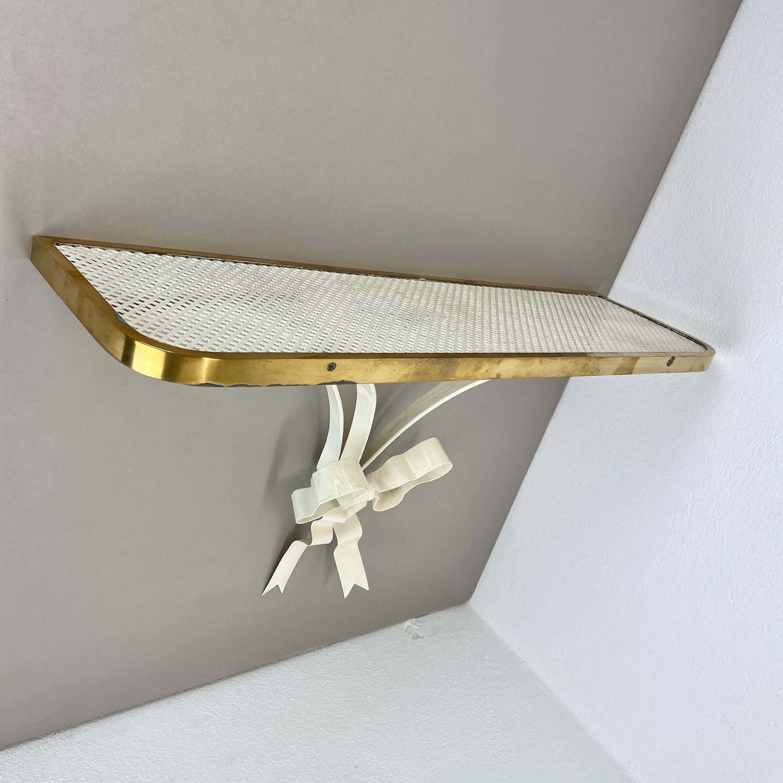 Large Modernist Matégot Style Metal Brass Wall Board "Rigituelle", France 1950s photo for sale