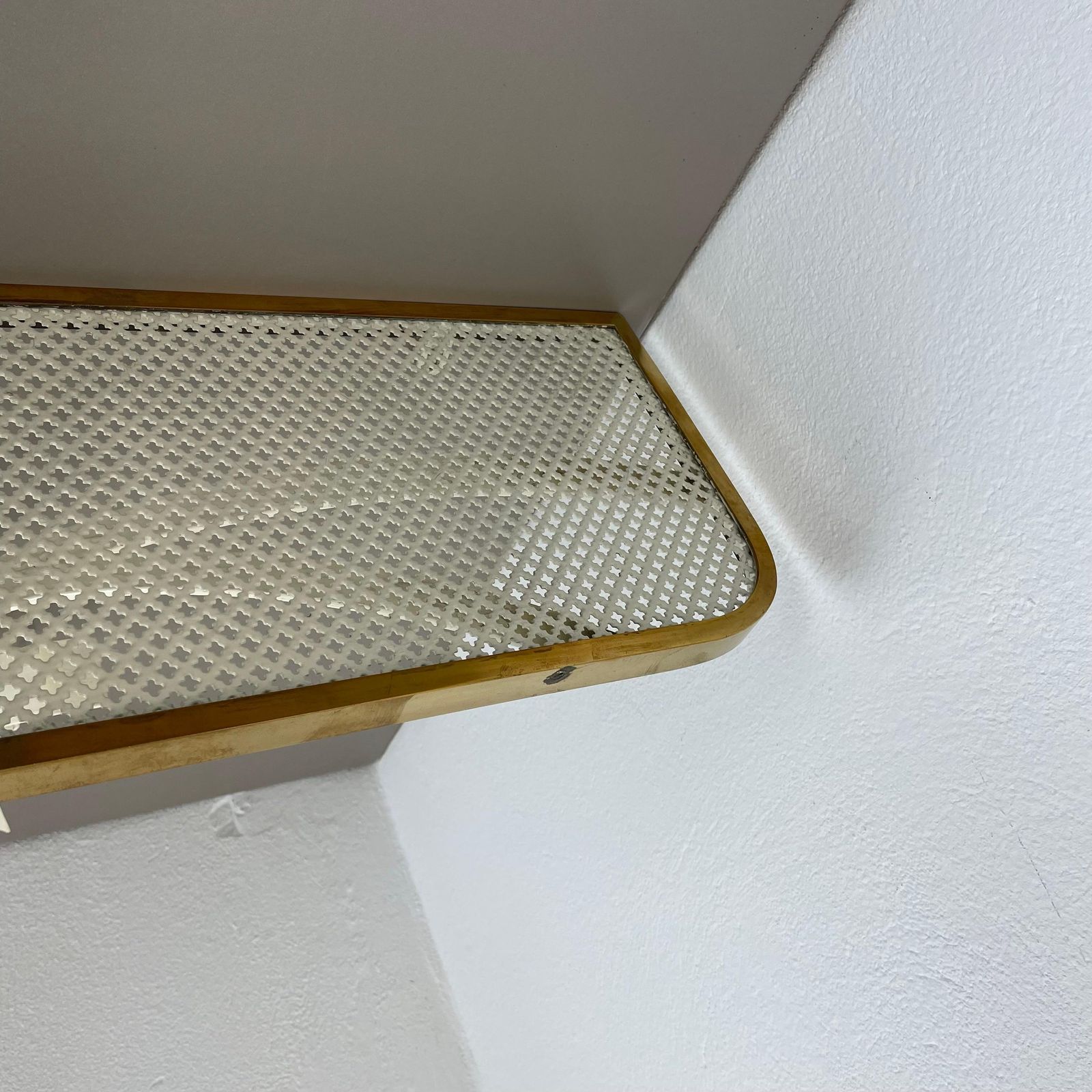 Large Modernist Matégot Style Metal Brass Wall Board "Rigituelle", France 1950s photo vinterior