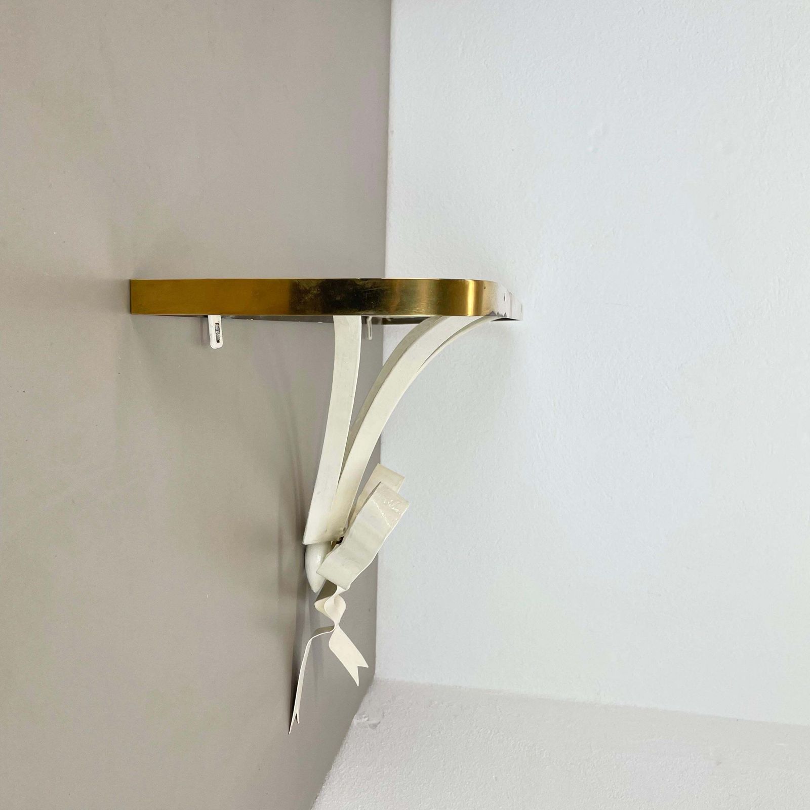 Furniture Large Modernist Matégot Style Metal Brass Wall Board "Rigituelle", France 1950s photo
