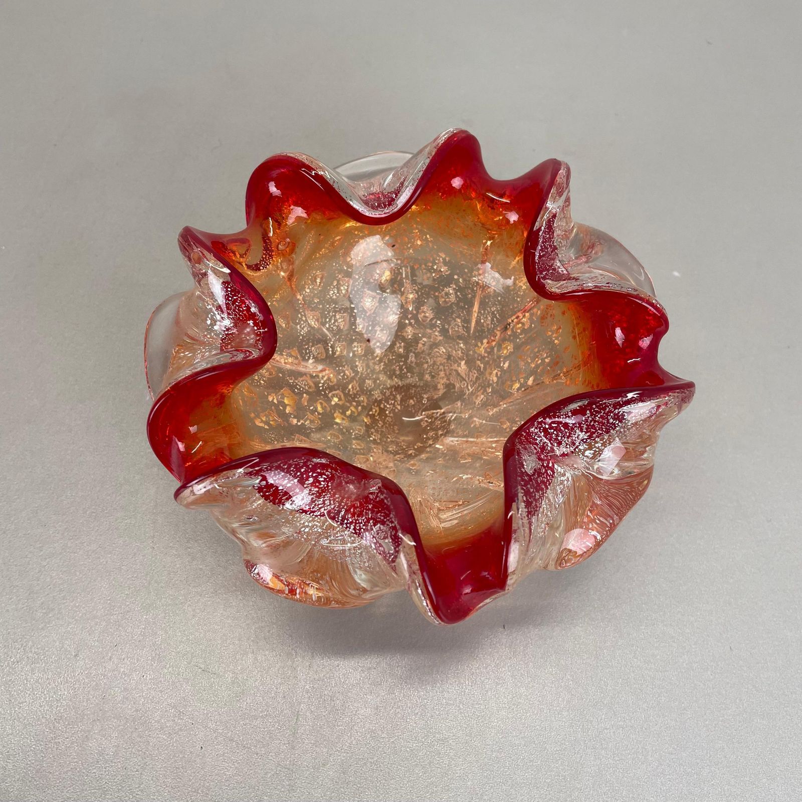 Murano Glass "Floral" Bowl Element Shell Ashtray By Barovier + Toso, Italy, 1970 photo 524.0