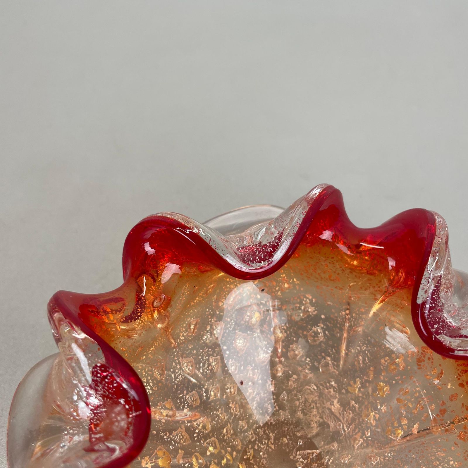 Murano Glass "Floral" Bowl Element Shell Ashtray By Barovier + Toso, Italy, 1970 photo buy